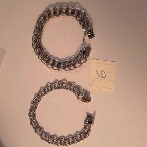Elegant Sterling Silver Bracelet Set For Adding Charms.(6)